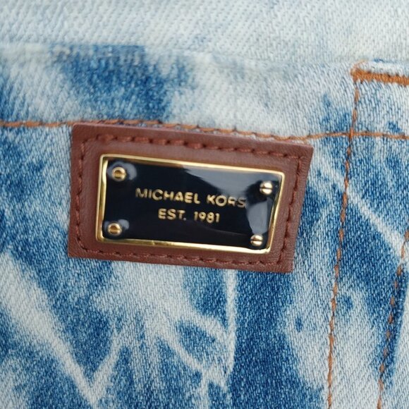 Michael Kors Tie Die Denim Skirt Full Length Maxi Skirt Size 0 - Picture 6 of 9